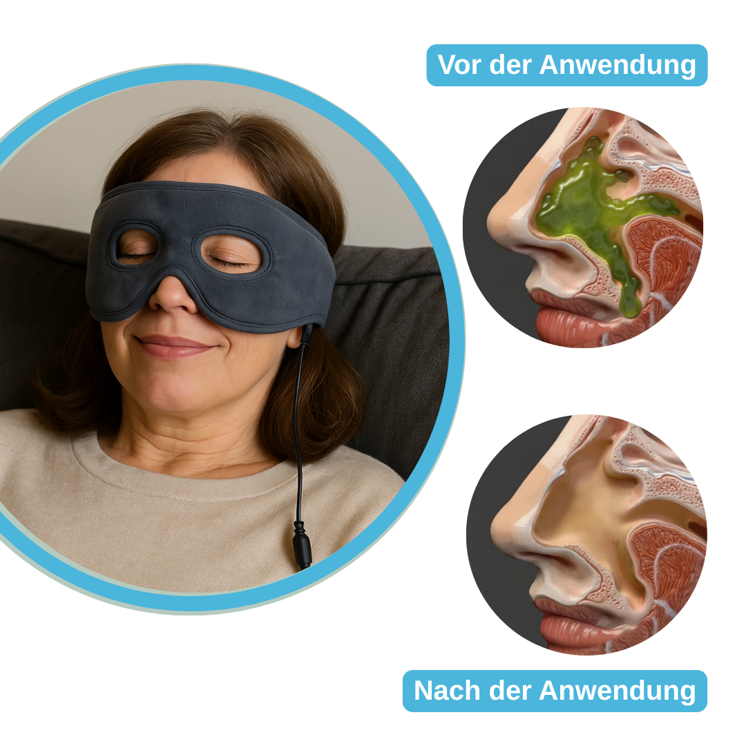 ThermoRelief™ Maske – Befreien Sie verstopfte Nasennebenhöhlen in nur 15 Minuten.