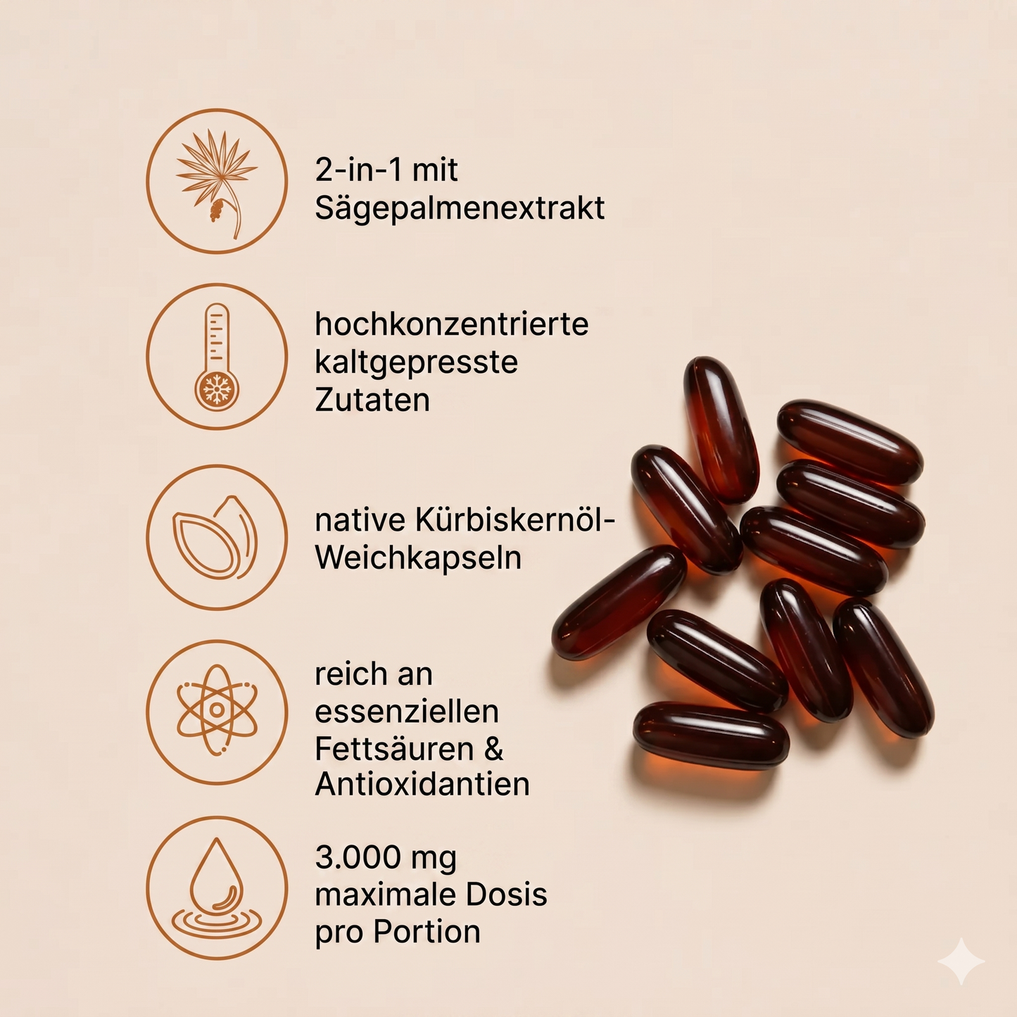 Premium-Kürbiskernöl-Kapseln